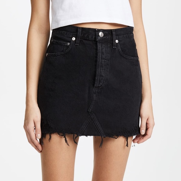 Agolde Black Denim Skirt - Picture 2 of 11